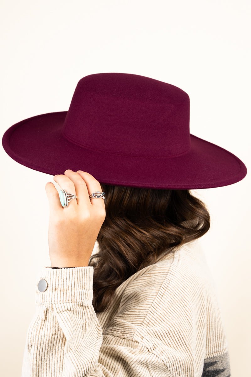 Georgiana Burgundy Felt Hat - Wholesale Accessory Market