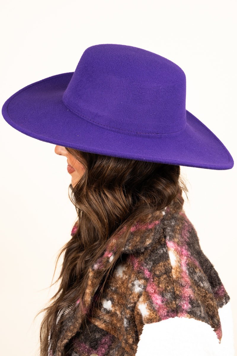 Georgiana Dark Purple Felt Hat - Wholesale Accessory Market