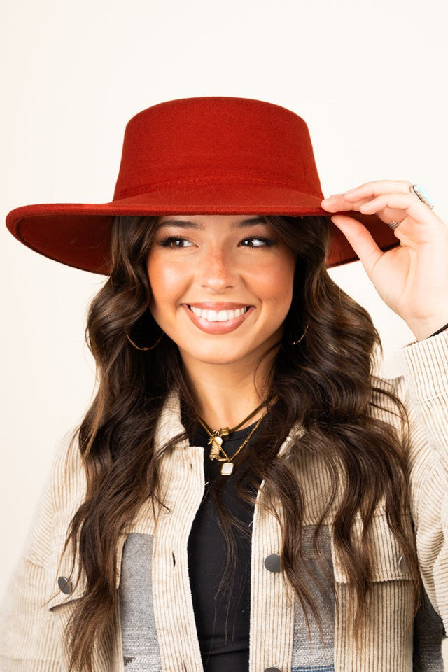 Georgiana Rust Felt Hat - Wholesale Accessory Market