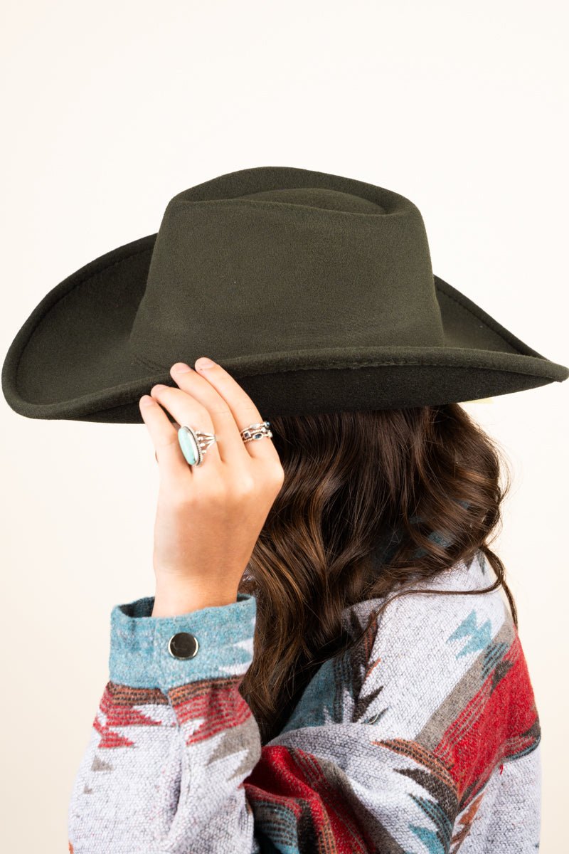 The Lainey Olive Felt Hat - Wholesale Accessory Market