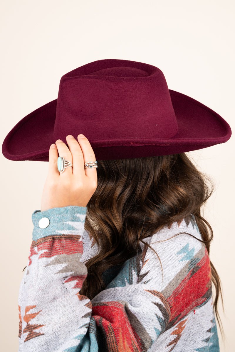 The Lainey Burgundy Felt Hat - Wholesale Accessory Market