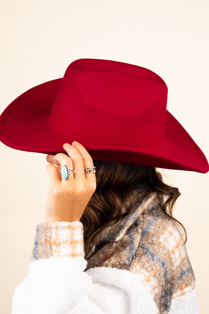 Canton City Cattleman Crimson Felt Hat - Wholesale Accessory Market