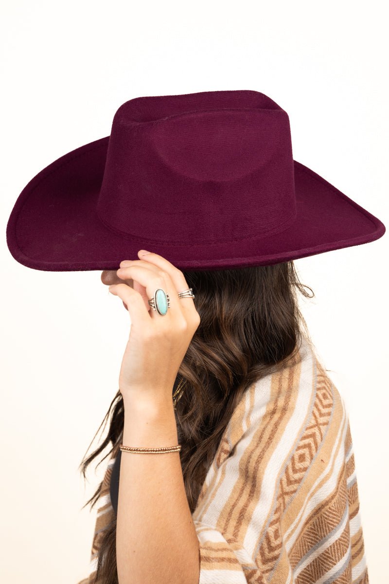 Burgundy sales felt hat