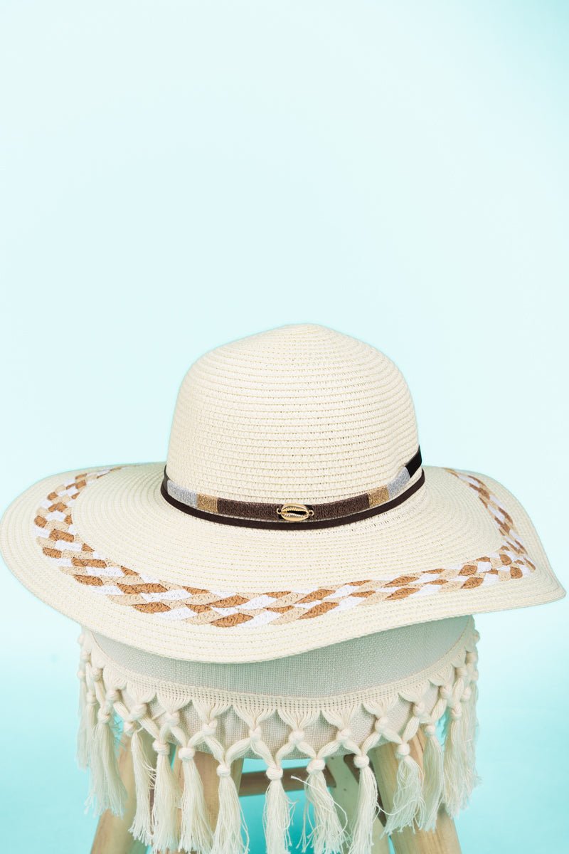 Beach Cabana Ivory Straw Sun Hat - Wholesale Accessory Market