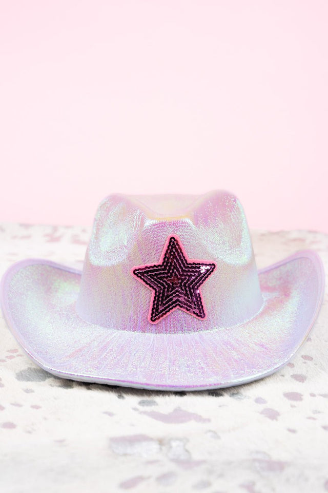 Dazzling Delight White Iridescent Cowgirl Hat - Wholesale Accessory Market