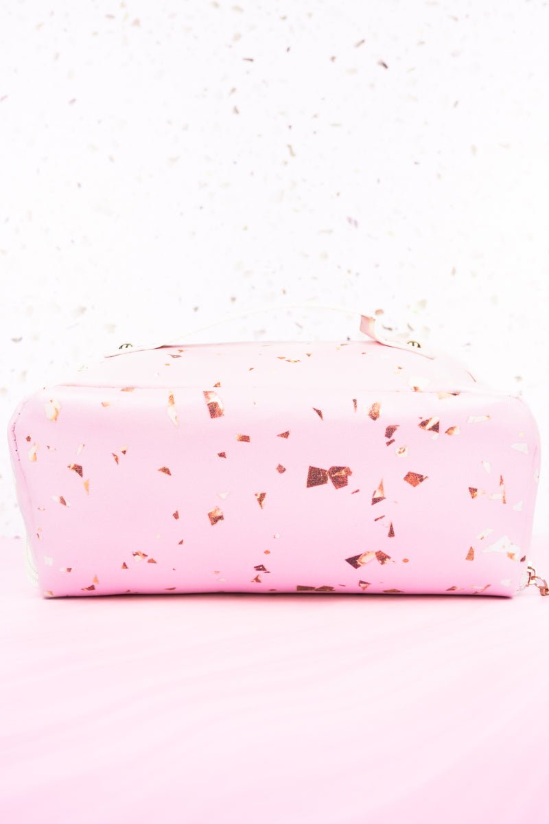 Pink Marble Makeup Bag