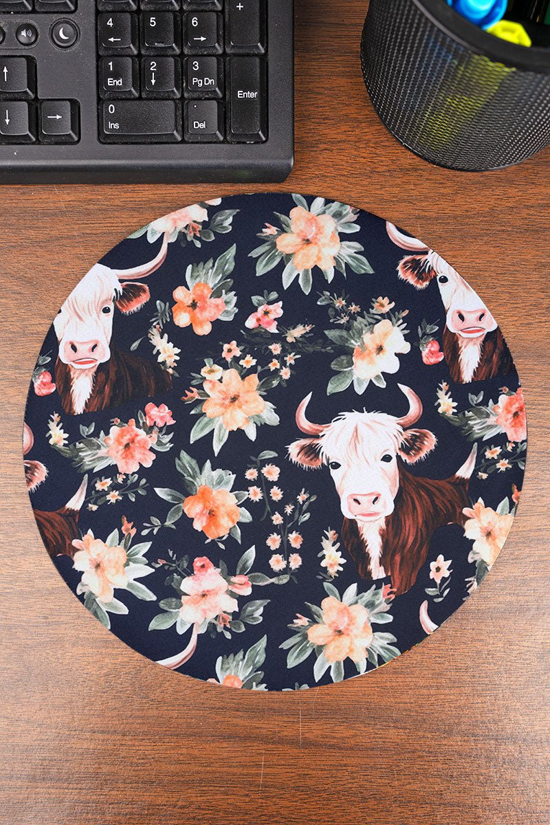 Catrìona Cow Round Mousepad - Wholesale Accessory Market