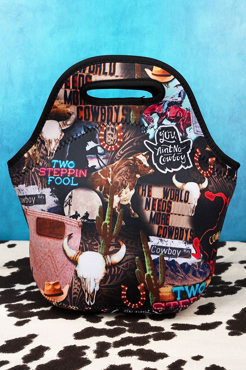 Cowboy Collage Neoprene Lunch Tote