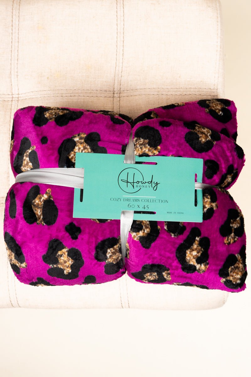 Cozy Dreams Rosita Leopard Plush Sherpa Blanket Wholesale