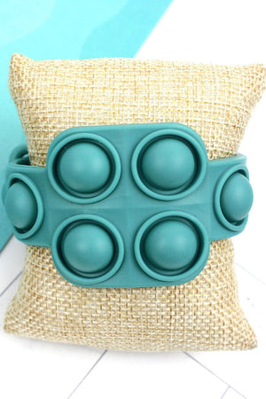 Dusty Teal Lilo Square Pop Bubble Bracelet - Wholesale Accessory Market