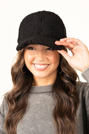 Wintry Weekend Black Teddy Bear Cap - Wholesale Accessory Market