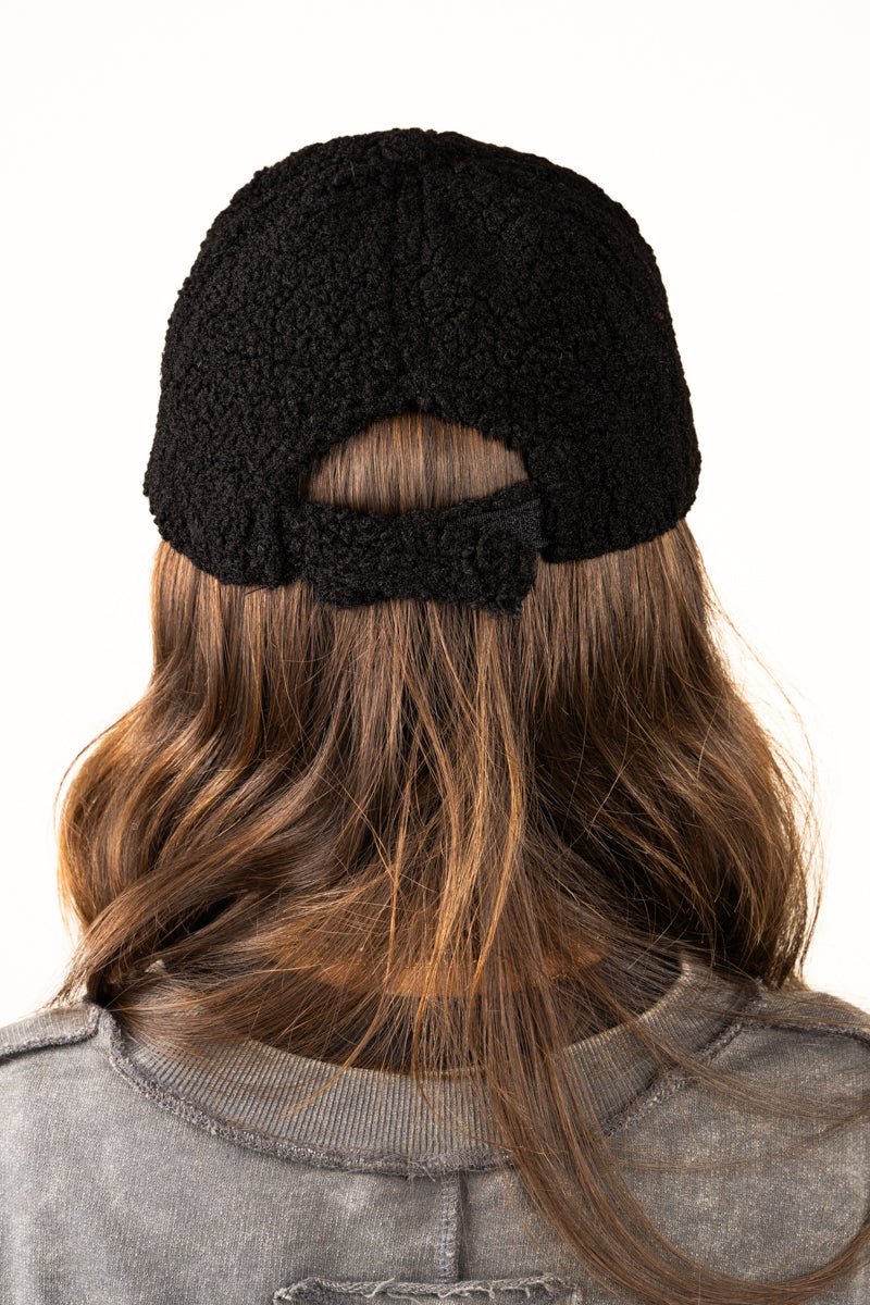 Wintry Weekend Black Teddy Bear Cap - Wholesale Accessory Market