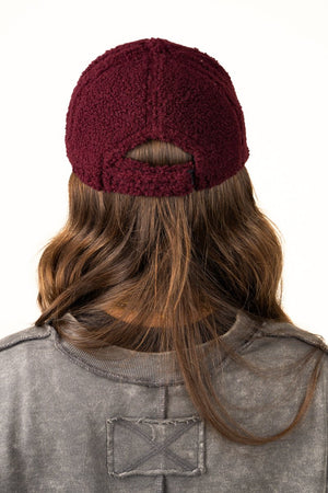 Wintry Weekend Burgundy Teddy Bear Cap - Wholesale Accessory Market