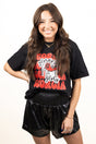 PRE-ORDER! Black Gameday Smocked Metallic Shorts **EXPECTED SHIP DATE 9/15** - Wholesale Accessory Market