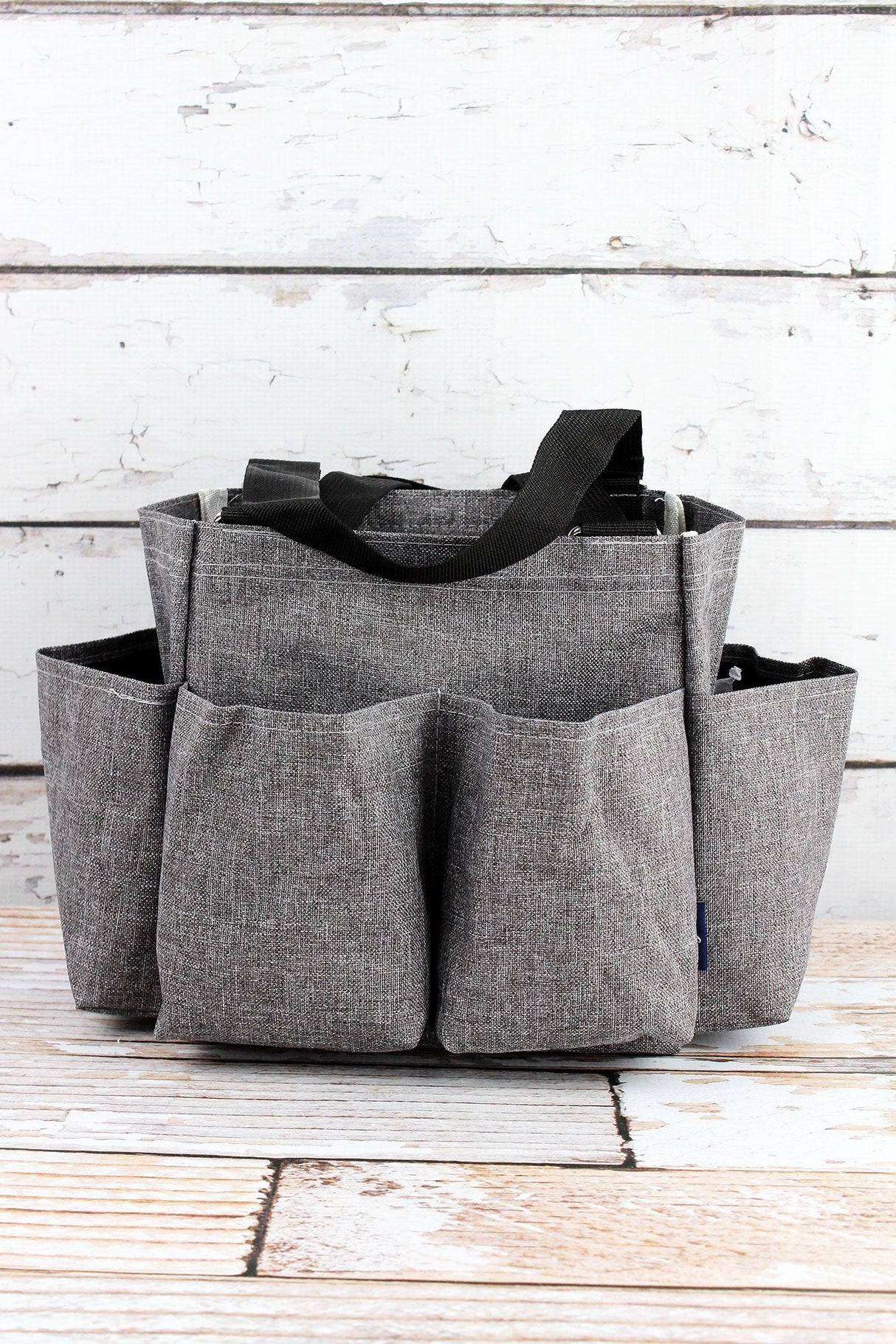 NGIL Steel Gray Crosshatch Organizer Tote - Wholesale Accessory Market