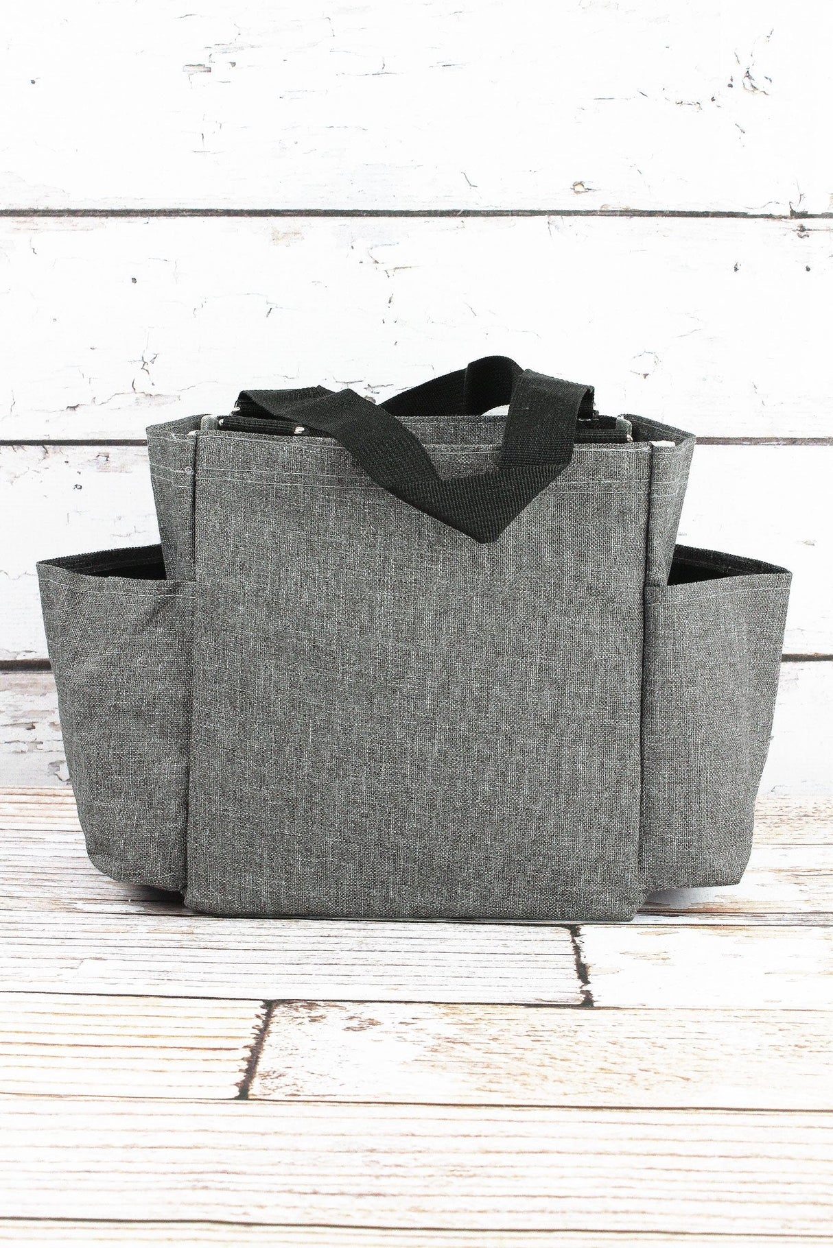 NGIL Steel Gray Crosshatch Organizer Tote - Wholesale Accessory Market