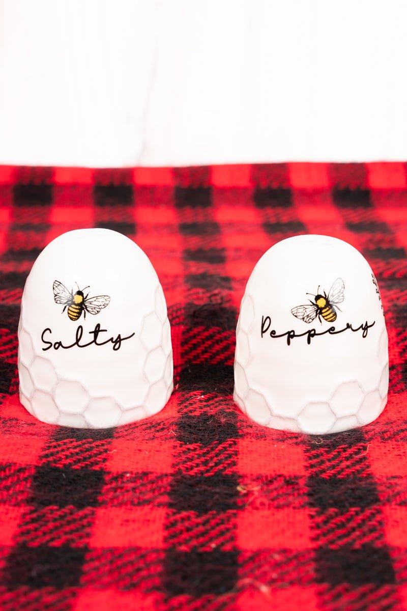 Bee Honeycomb Ceramic Salt & Pepper Shaker Set - Wholesale Accessory Market