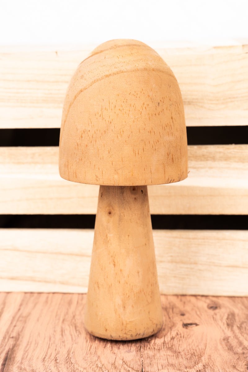 7.25 x 3.25 Monterey Park Mushroom Wood Tabletop Decor - Wholesale Accessory Market