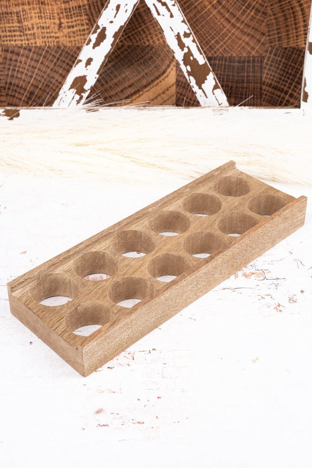 4 x 11.25 Mango Wood Twelve Egg Tray - Wholesale Accessory Market