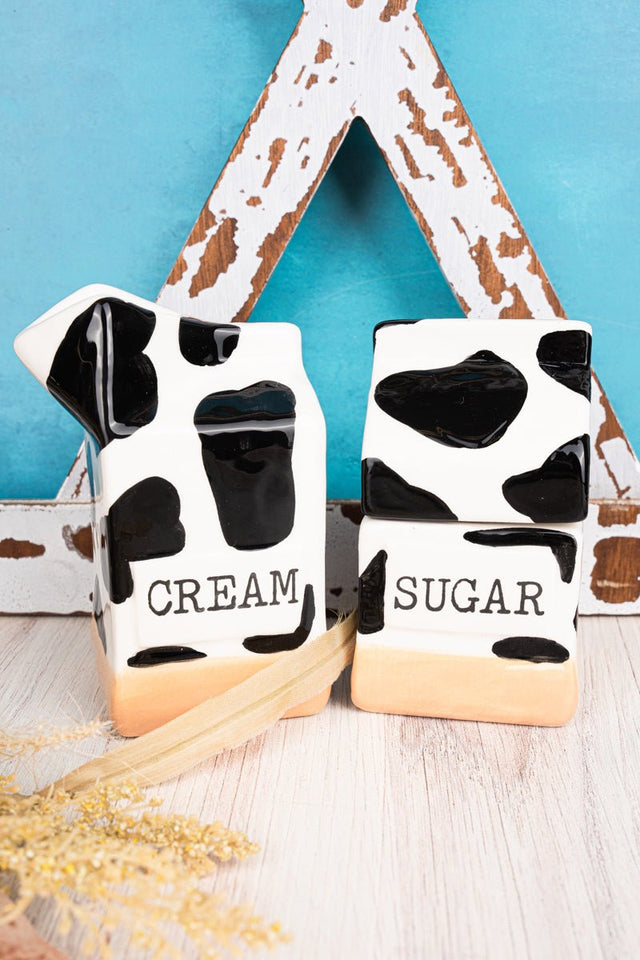 Happy Holstein Cow Ceramic Cream & Sugar Set - Wholesale Accessory Market