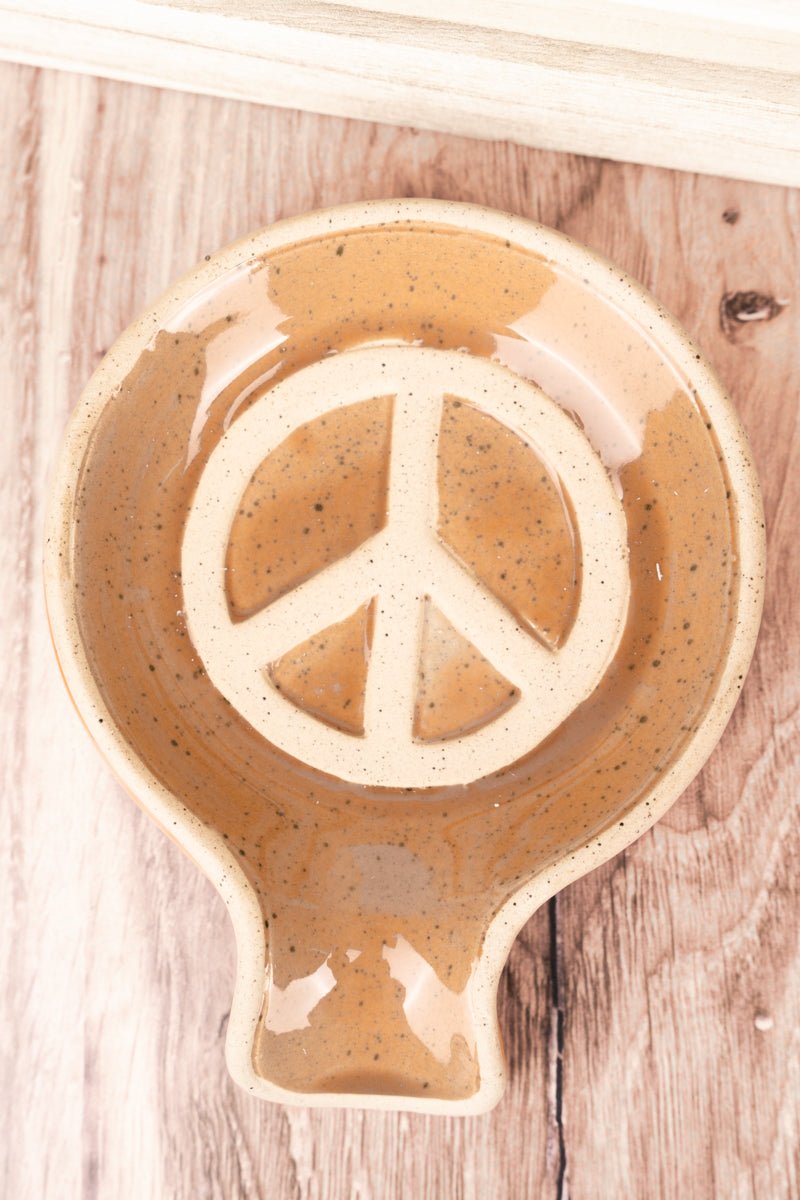 6.25 x 4.75 Positive Vibes Peace Stoneware Spoon Rest - Wholesale Accessory Market