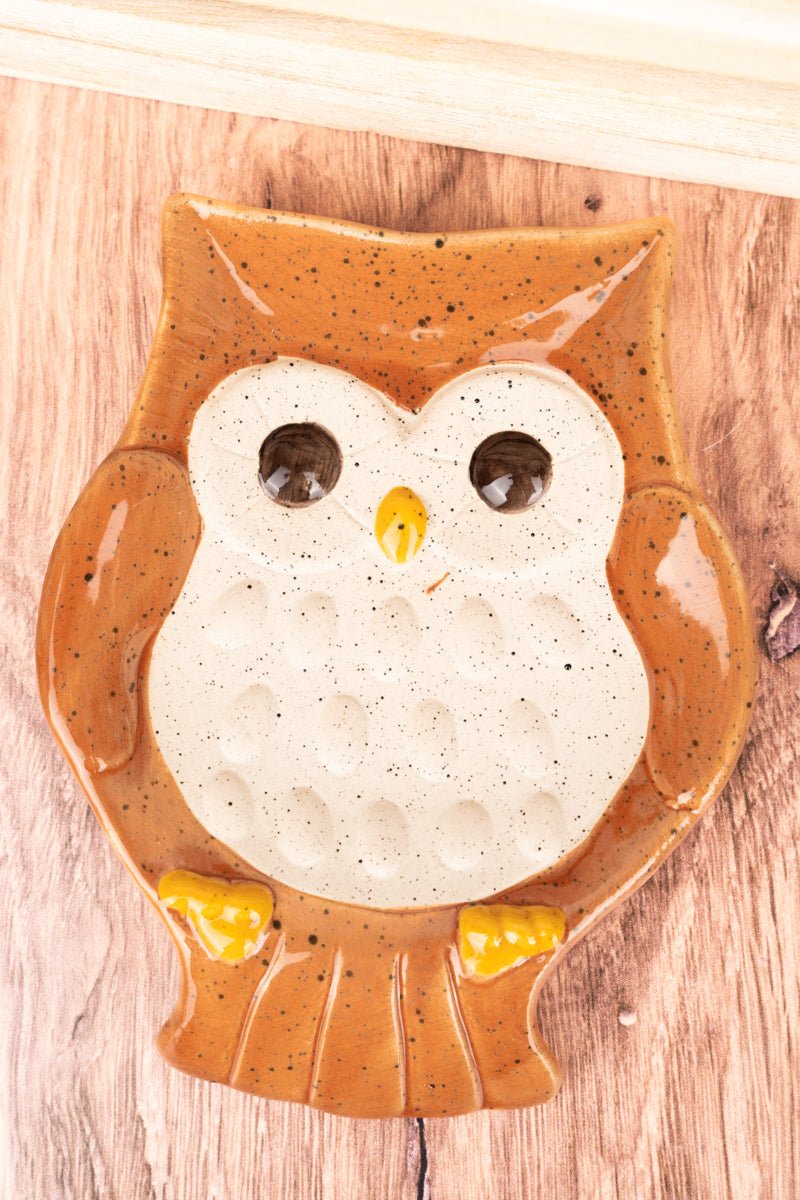 6.25 x 4.75 Owlberta Stoneware Spoon Rest - Wholesale Accessory Market