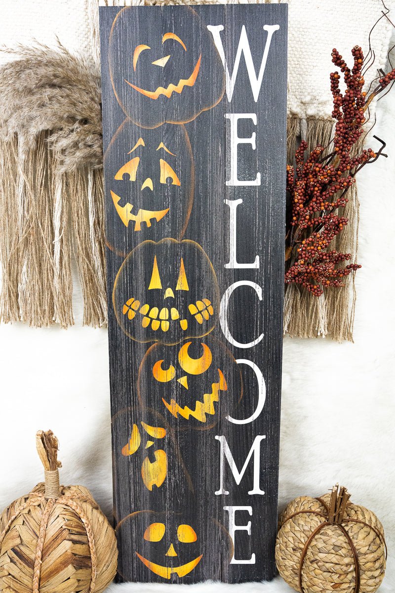 36 x 10.5 Halloween Pumpkins Porch Sign - Wholesale Accessory Market