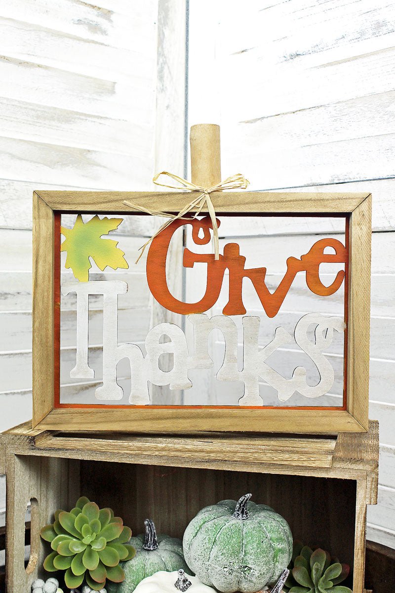 9.25 x 10 'Give Thanks' Cut-Out Pumpkin Sign - Wholesale Accessory Market