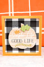 6 x 6 'Simple Life Good Life' Harvest Block Sign - Wholesale Accessory Market