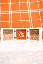 4 x 12 'Pumpkin Kisses & Harvest Wishes' Triple Hinged Wood Tabletop Decor - Wholesale Accessory Market