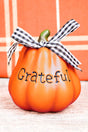 5.25 x 4.75 'Grateful' Orange Resin Pumpkin - Wholesale Accessory Market