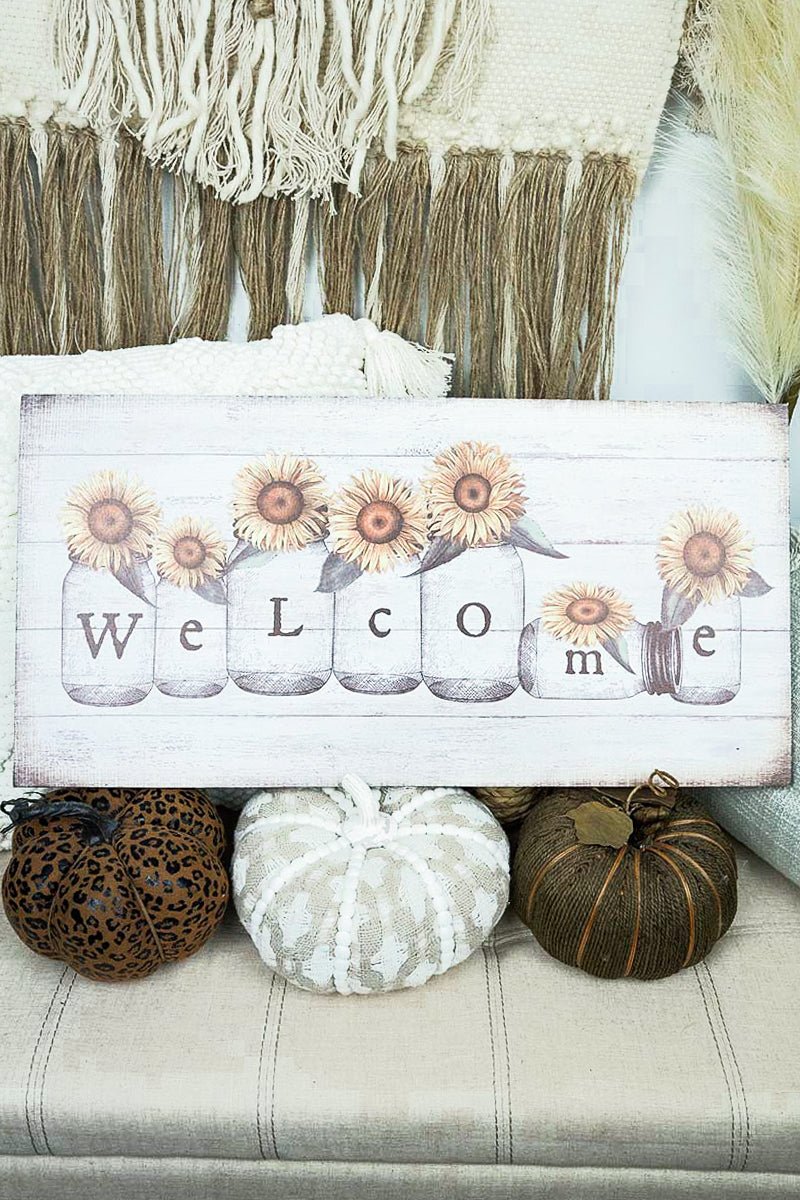 12 x 23.75 Sunflower 'Welcome' Light Up Wall Art - Wholesale Accessory Market