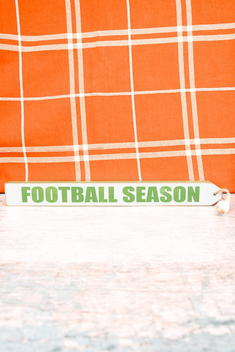 1.5 x 13.5 'Football Season' Wood Tassel Block Sign - Wholesale Accessory Market