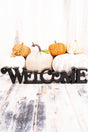 3 x 15.5 'Welcome' Black Glitter Tabletop Word Sign - Wholesale Accessory Market