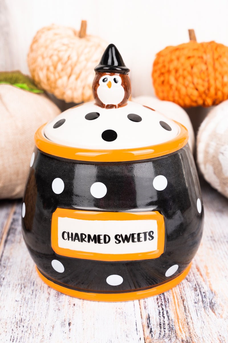 6.5 x 5.75 'Charmed Sweets' Halloween Ceramic Treat Jar - Wholesale Accessory Market