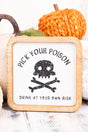 5 x 5 'Pick Your Poison' Wood Framed Glitter Sign - Wholesale Accessory Market