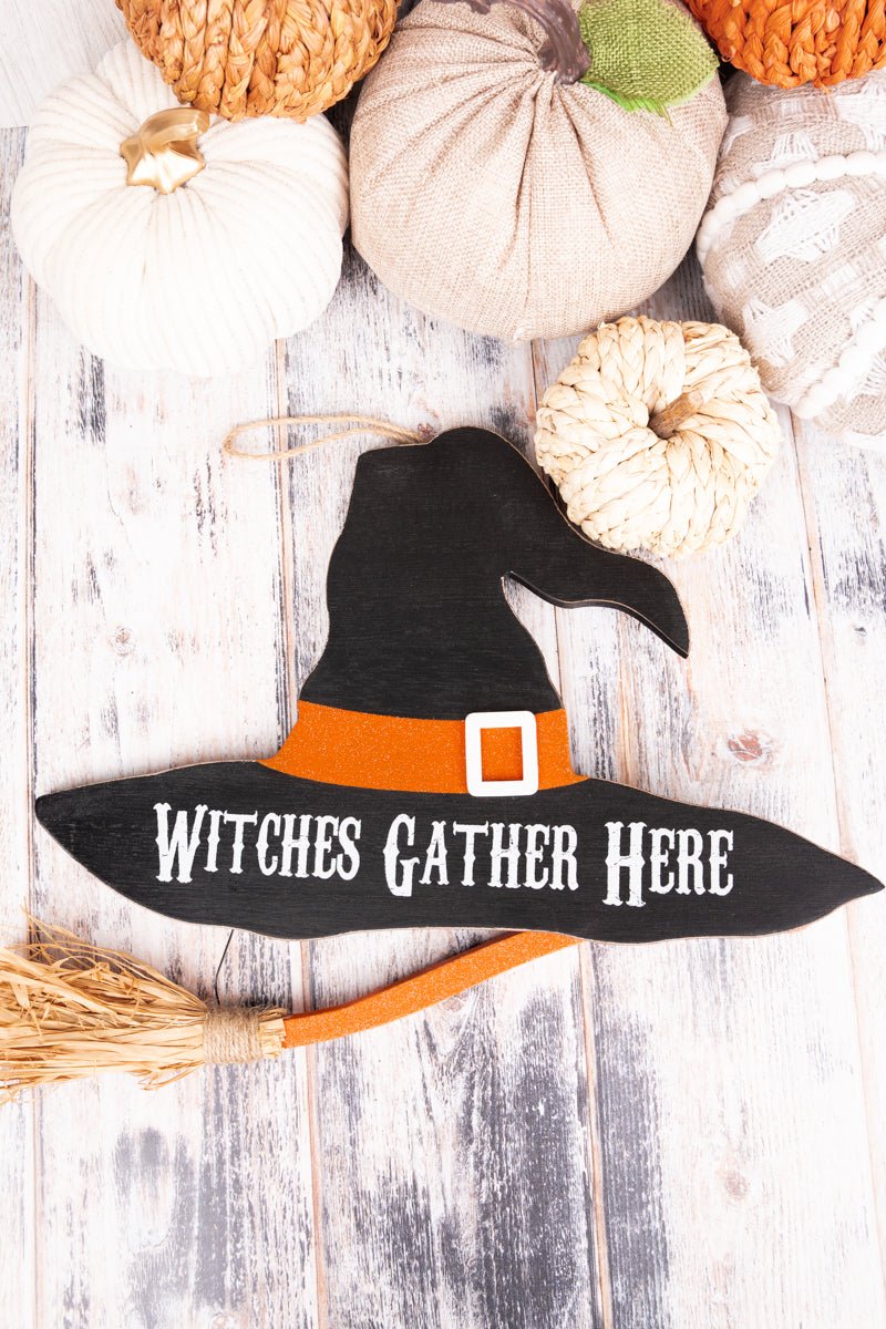 11 x 14 'Gather Here' Witch Hat Wall Hanging - Wholesale Accessory Market