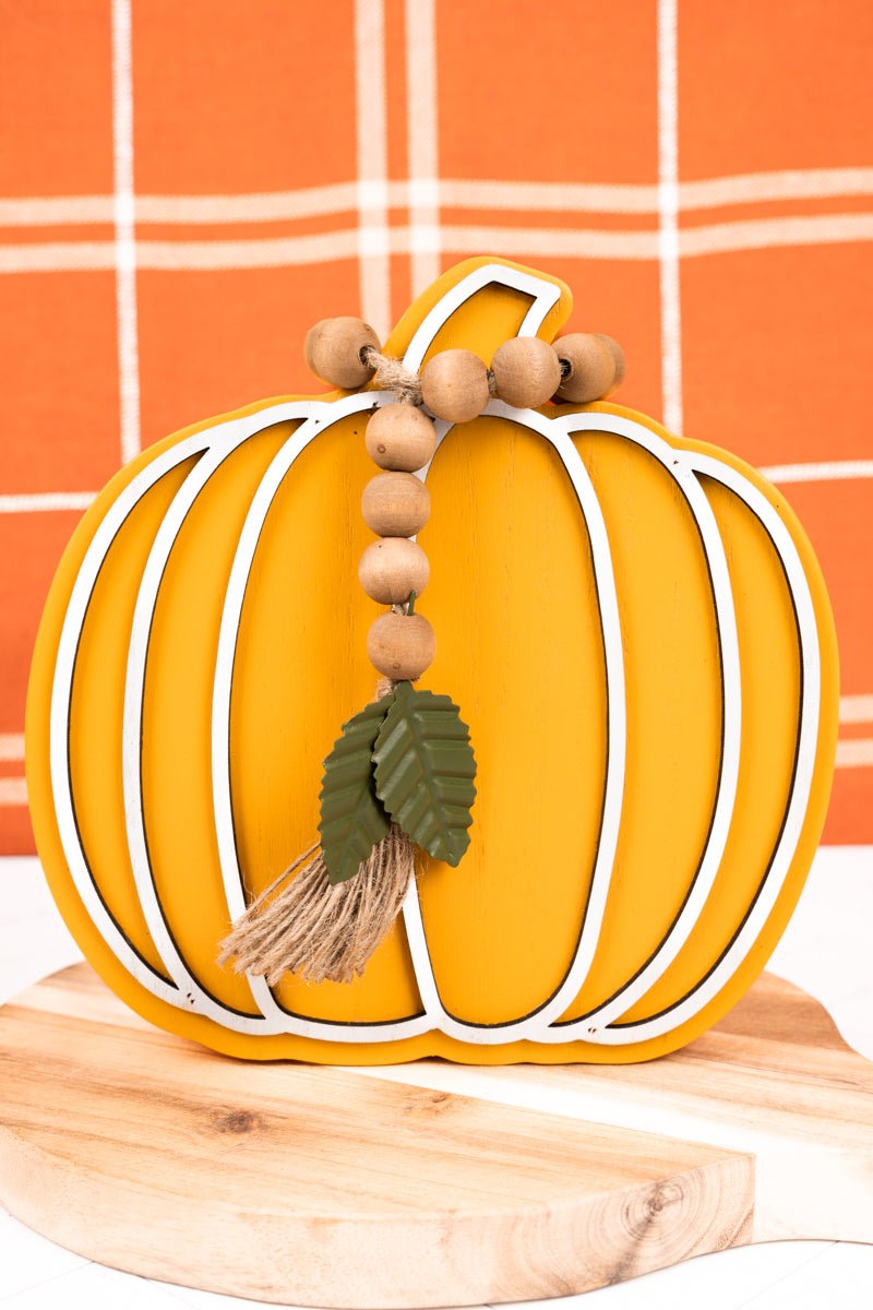 7 x 7 Shades of Autumn Yellow Tabletop Pumpkin - Wholesale Accessory Market