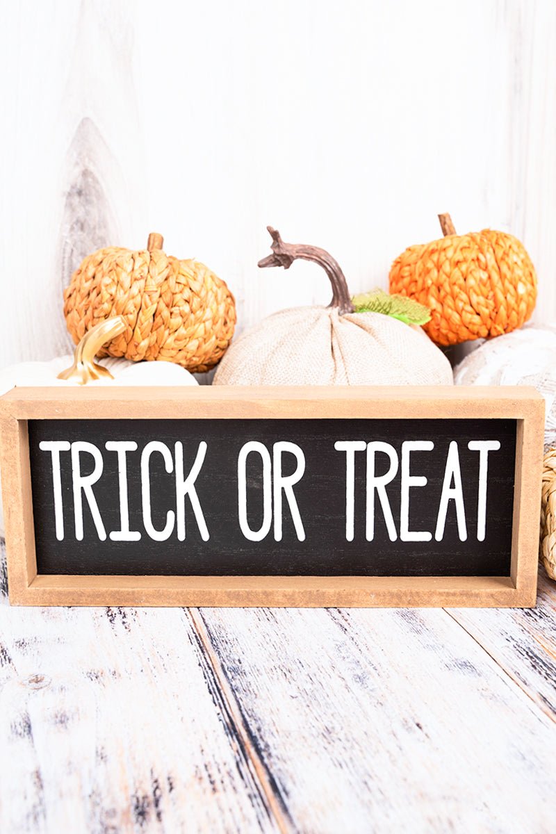 4 x 10 'Trick Or Treat' Framed Halloween Sign - Wholesale Accessory Market