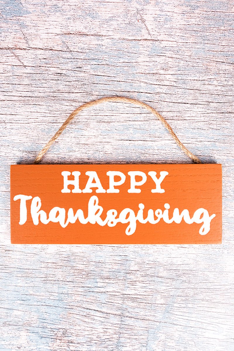 3 x 7.75 'Happy Thanksgiving' Autumn Hue Wood Wall Sign - Wholesale Accessory Market