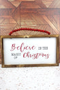 9.75 x 17.5 'Magic Of Christmas' Wood Beaded Framed Wall Sign - Wholesale Accessory Market