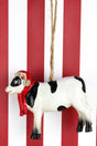 Christmas Cow Resin Ornament, 3.25" - Wholesale Accessory Market