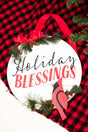 18 x 15.5 'Holiday Blessings' Cardinal Wood Wall/Door Sign - Wholesale Accessory Market