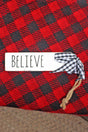 5.5 x 1.5 'Believe' White Wood Ornament - Wholesale Accessory Market