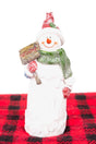 8 x 4 Good Tidings Glitter Snowman Resin Figurine - Wholesale Accessory Market