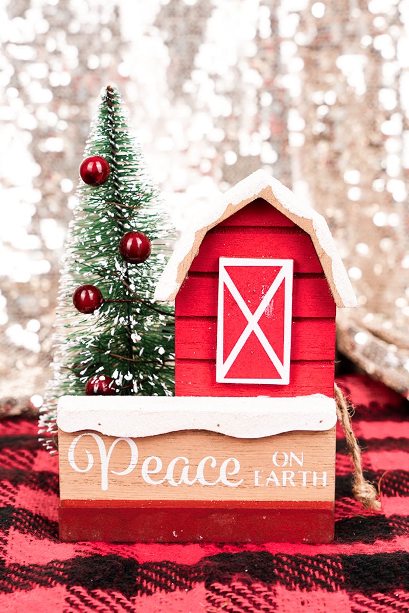 6 x 4.25 'Peace On Earth' Christmas Barn - Wholesale Accessory Market