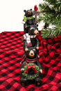 12.5 x 4 Stacked Christmas Bears Resin Figurine - Wholesale Accessory Market