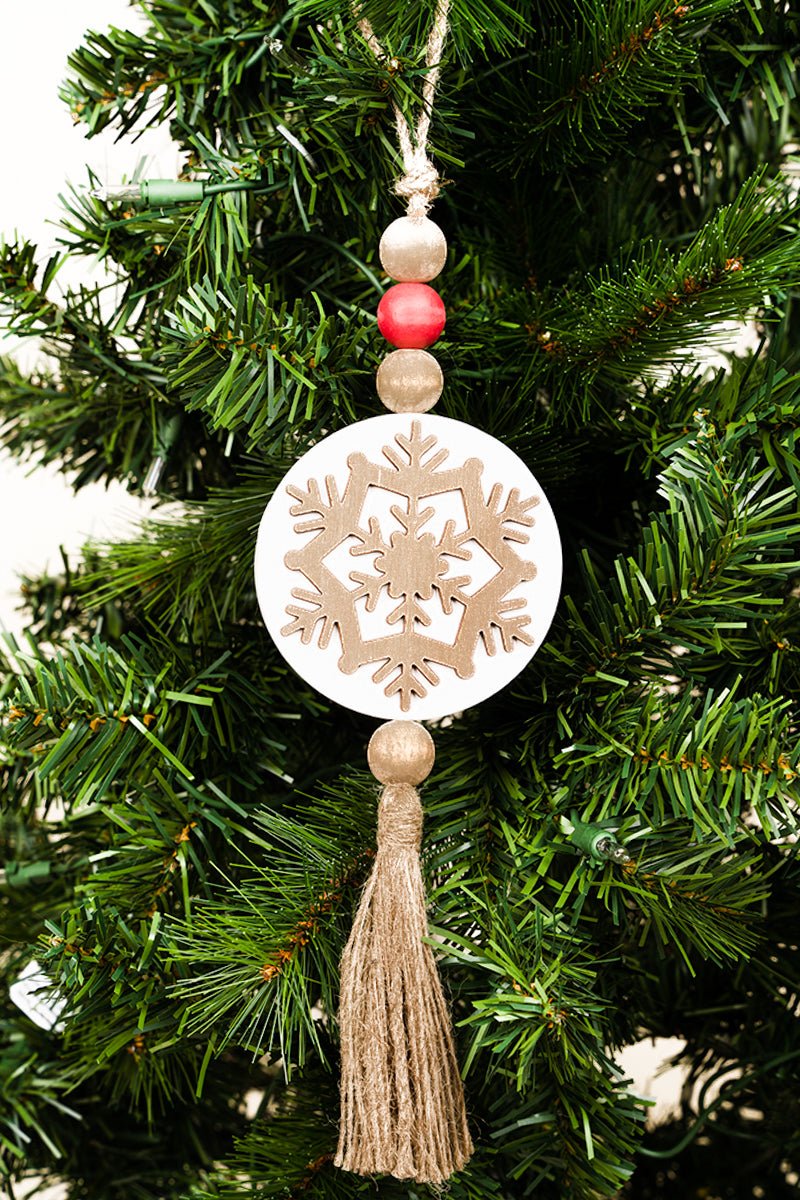 10.5 x 3.5 Snow Place Like Home Wood Beaded Hanging Snowflake - Wholesale Accessory Market