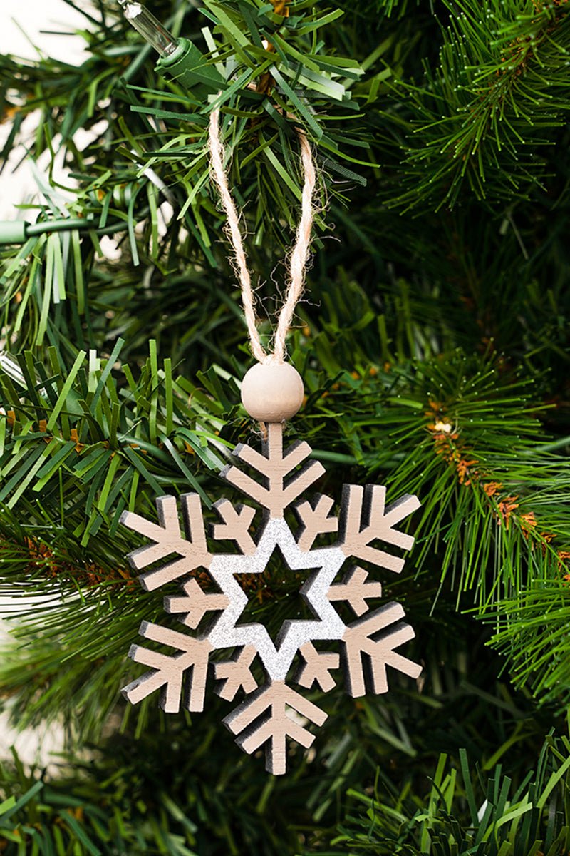 4 x 3 Un-Brrr-lieveable Glittering Snowflake Wood Ornament - Wholesale Accessory Market