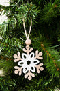 4 x 3 Naughty But Ice Glittering Snowflake Wood Ornament - Wholesale Accessory Market